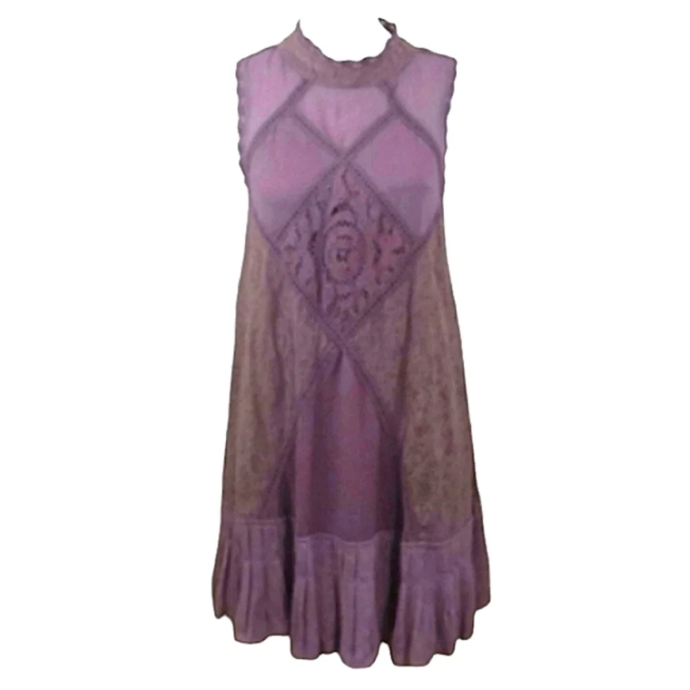 Free People One Angel Lace Slipdress in Elderberry Patchwork Cutout Back XS
